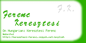 ferenc keresztesi business card